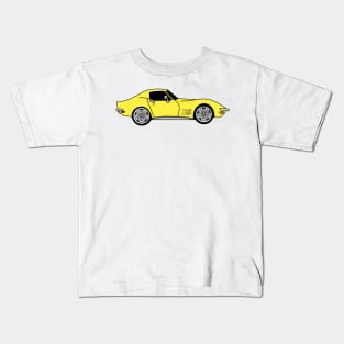 Daytona Yellow C3 Corvette Kids T-Shirt